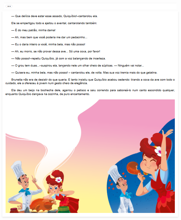Página do livro “O cozinheiro Nobre”, de tiago Hakty. Produzido no âmbito do PNLD 2023.