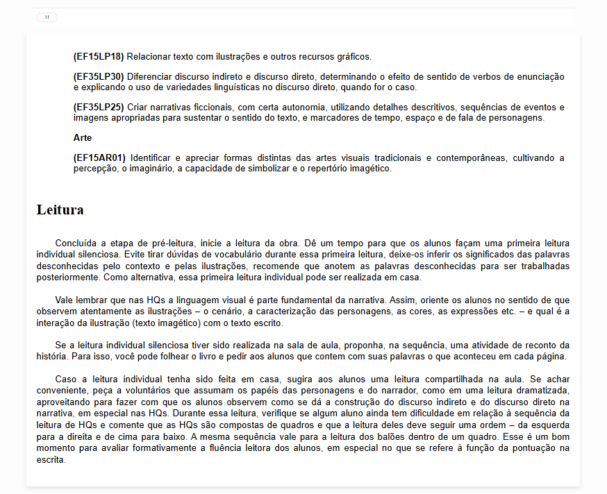 Trecho de página do Manual de apoio ao professor. Produzida para o PNLD 2023.