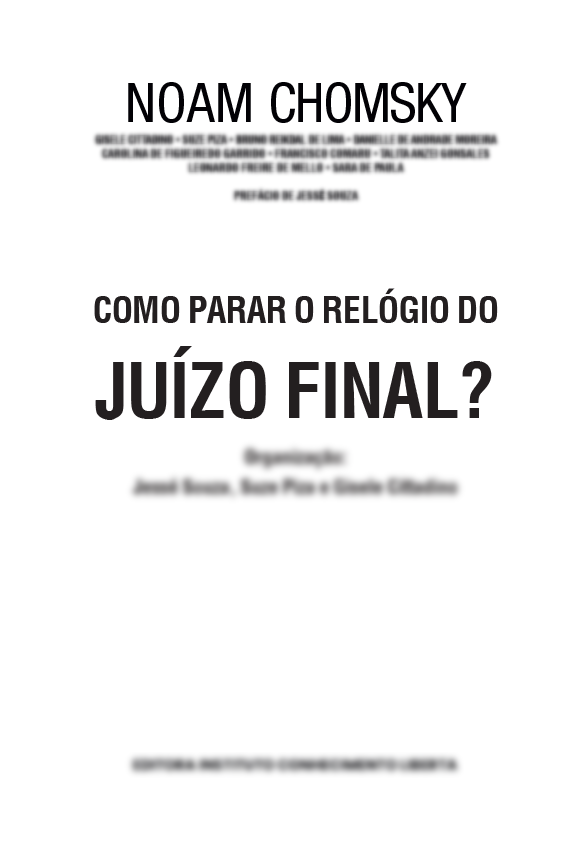 Página do livro 'Como parar o relógio do juizo final', de Noam Chomky, produzido para o Instituto Conhecimento Liberta (ICL).