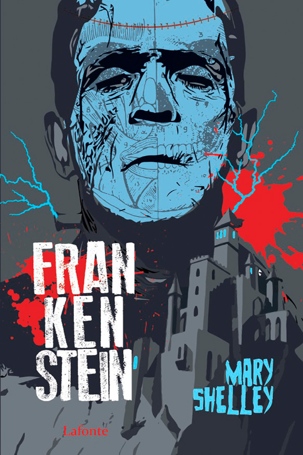 Capa do livro 'Frankenstein', de Mary Shelley. Editora Lafonte. Produzido no âmbito do PNLD 2023.